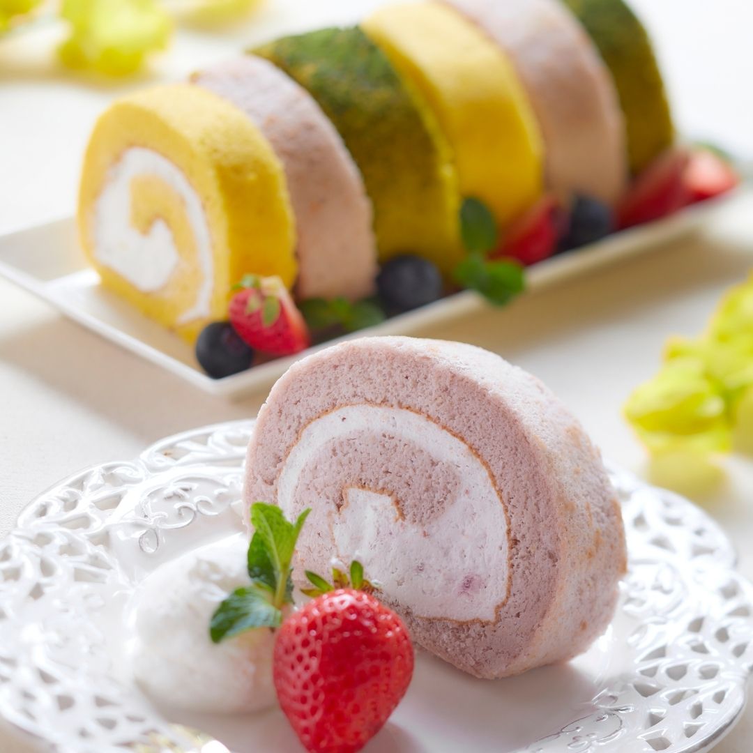 【シャルドネ】むなかたロールケーキ3種&チーズケーキセット